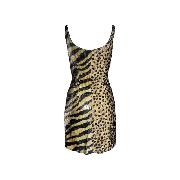 1980’s Vintage Sequin Half Zebra And Cheetah Mini Dress As Seen On Fran Fine in - Picture 8 of 8